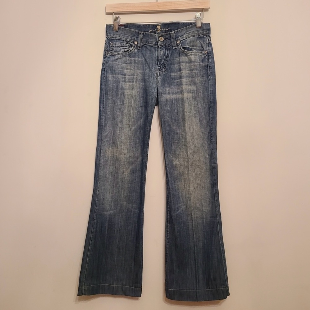7 For All Mankind Blue Boot Cut Jeans